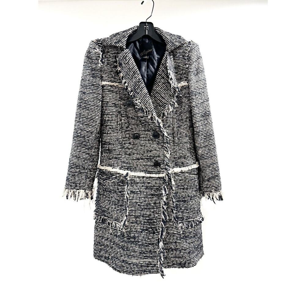 Mcginn Coat Jacket Womens XS 2 Boucle Tweed Double Breasted Classy Fall